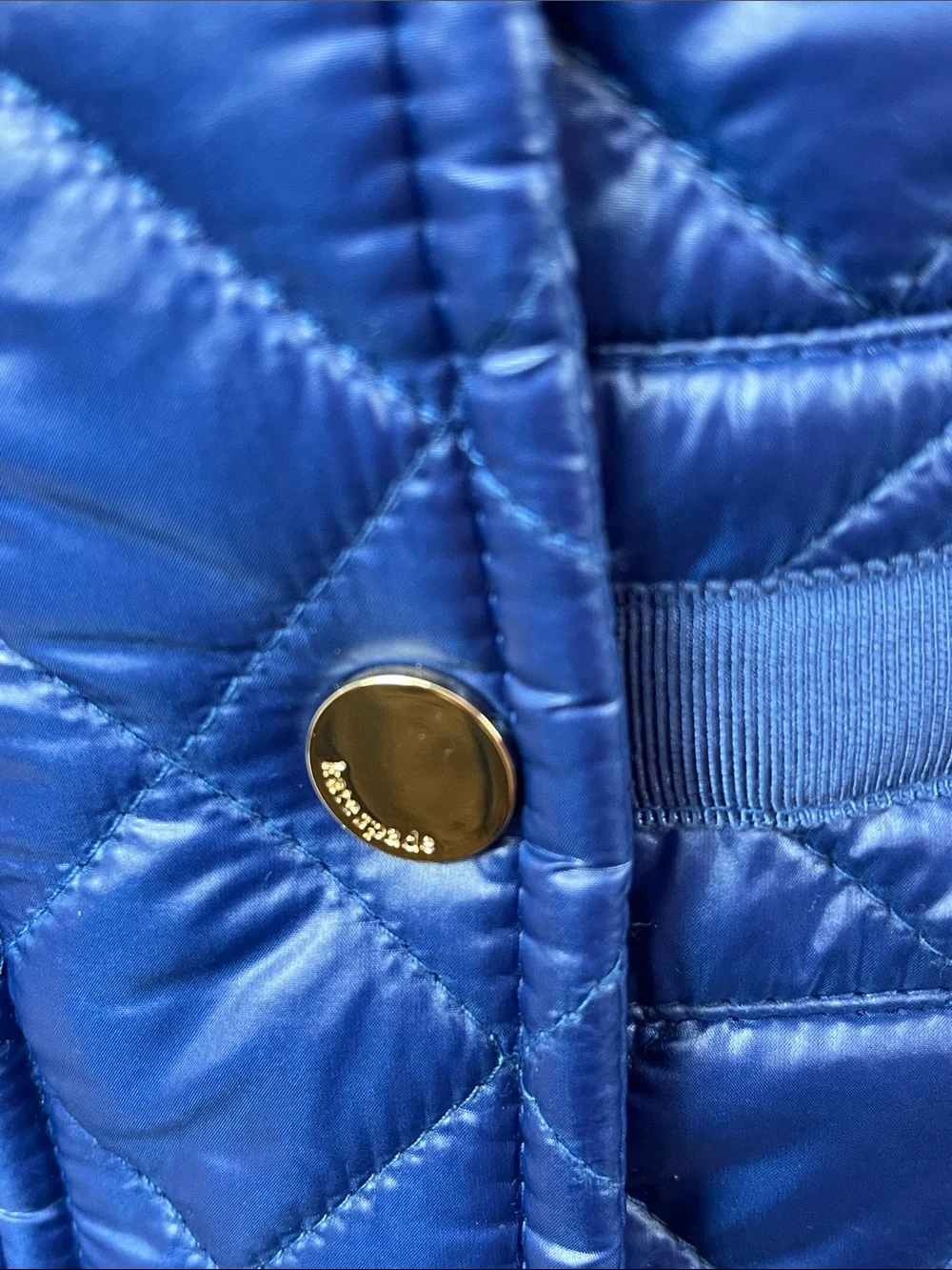 KATE SPADE LAPIS BLUE QUILTED HOODED JACKET